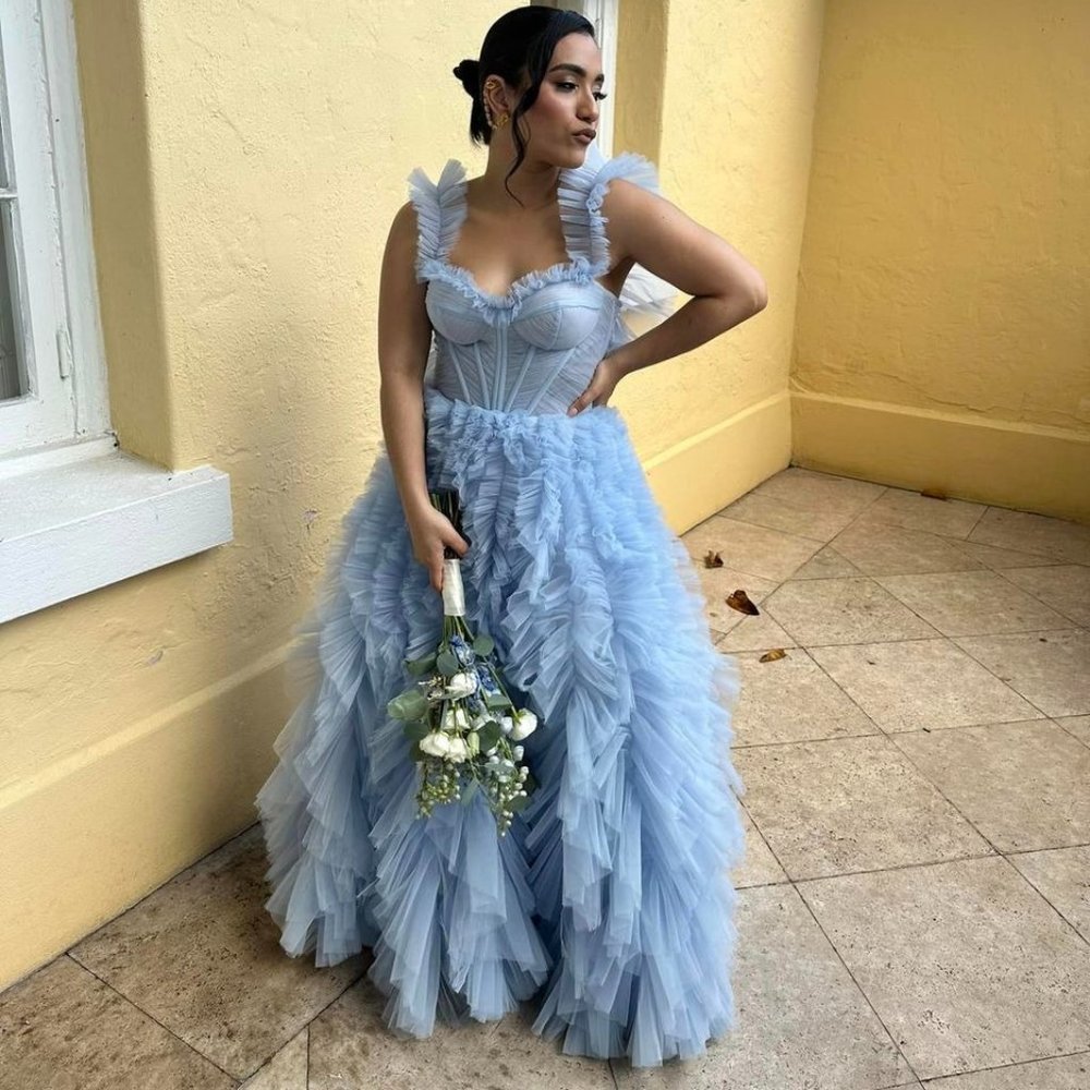 MILLA BRIDESMAID LIGHT BLUE DRESS - SIZE S